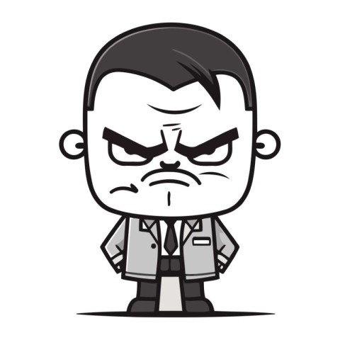 Angry Businessman Cartoon Mascot Character Vector Illustration.