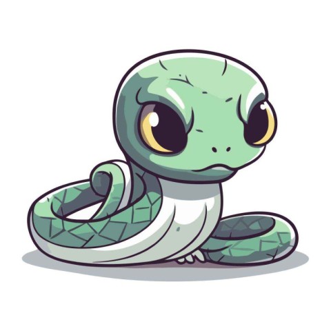 Cute snake character cartoon design vector illustration. Animal