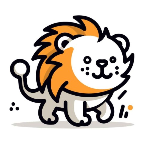 Cute lion cartoon vector illustration. Cute cartoon lion animal