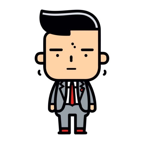 Character illustration design. Businessman angry cartoon.eps10 v