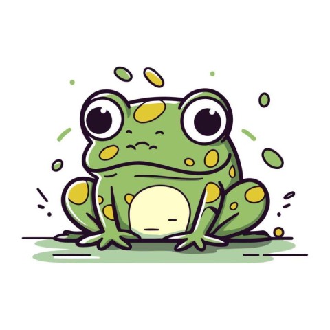 Cute cartoon frog. Vector illustration isolated on a white backg