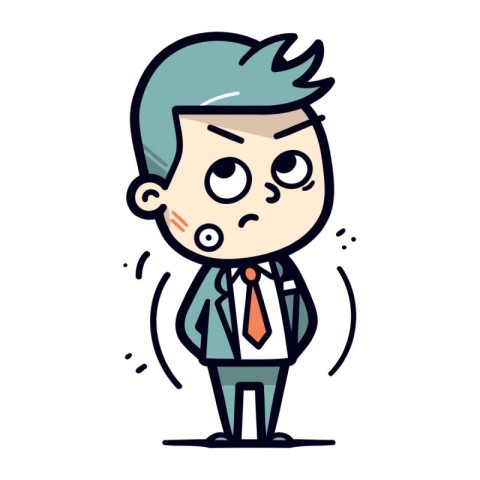 Angry Businessman   Cartoon Vector Illustration