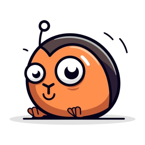 Cute ladybug cartoon character. Vector illustration. Isolated on