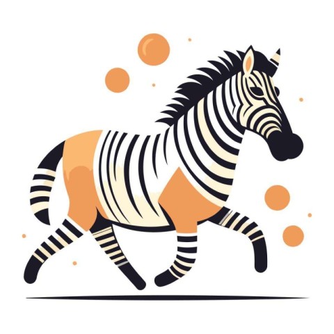 Zebra vector illustration. Isolated on white background. Vector