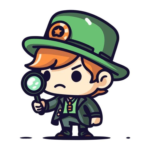 St. Patricks Day Cute Cartoon Vector Illustration   Leprechaun D