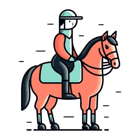 Horse riding. equestrian sport. vector illustration in flat styl