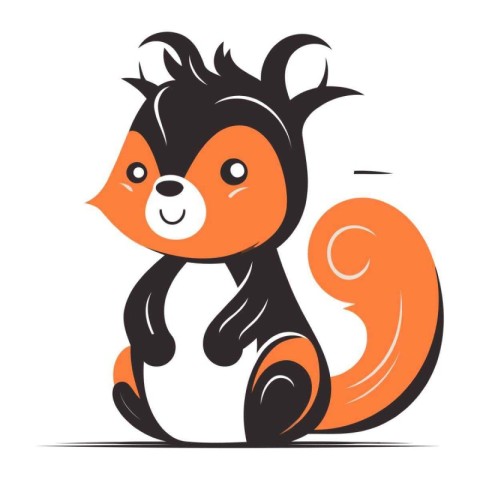 Cute cartoon squirrel. Vector illustration isolated on a white b