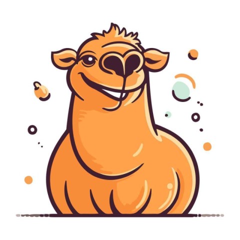 Camel. Vector illustration. Cute cartoon character in flat style