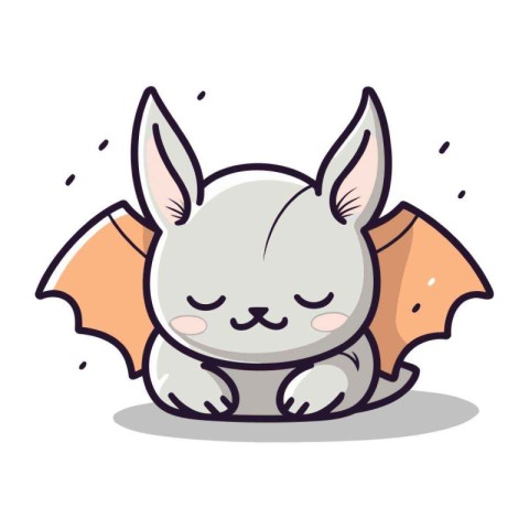 Cute bat character cartoon style vector illustration for design