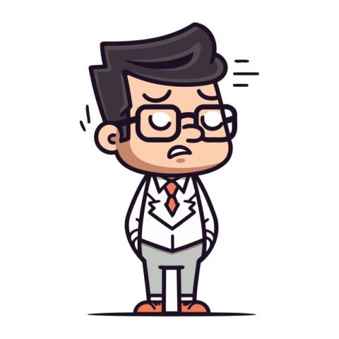 Sad Businessman Cartoon Character   Vector Illustration