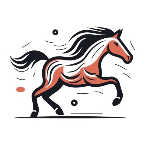 Horse vector illustration. Horse running on a white background.