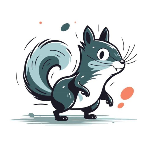 Squirrel. Vector illustration. Isolated on a white background.