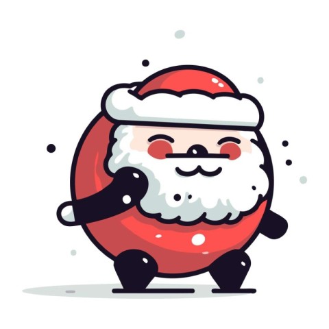 Cute cartoon Santa Claus. Merry Christmas and Happy New Year. Ve