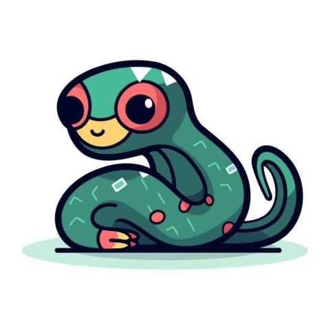 Cute snake. Vector illustration of a cartoon snake. Cartoon snak