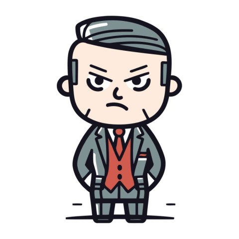 Angry Businessman   Cartoon Vector Illustration