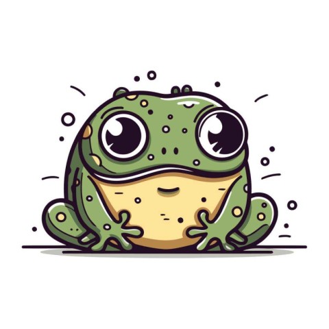 Cute cartoon frog. Vector illustration isolated on a white backg