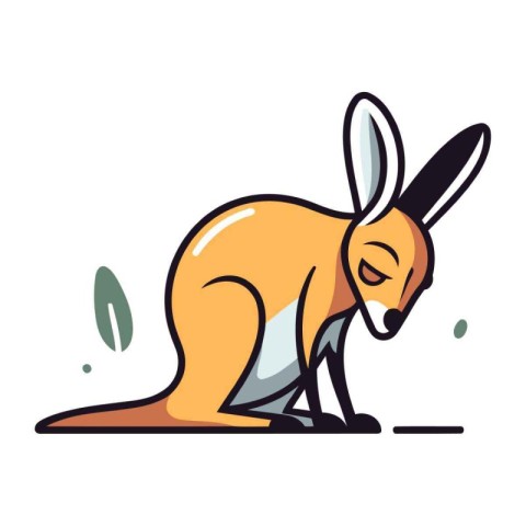 Kangaroo icon. Cartoon illustration of kangaroo icon for web des