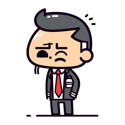 Angry Businessman   Cartoon Vector Illustration