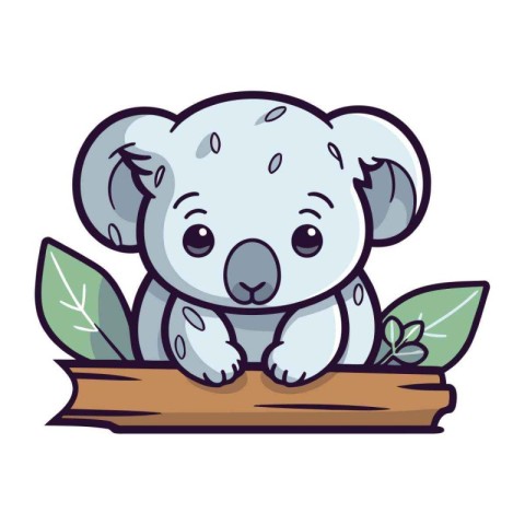 Cute cartoon koala. Vector illustration of a cute koala.