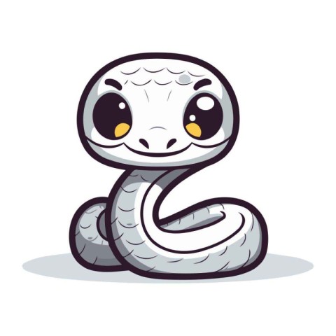 Cute cartoon snake. Vector illustration isolated on a white back