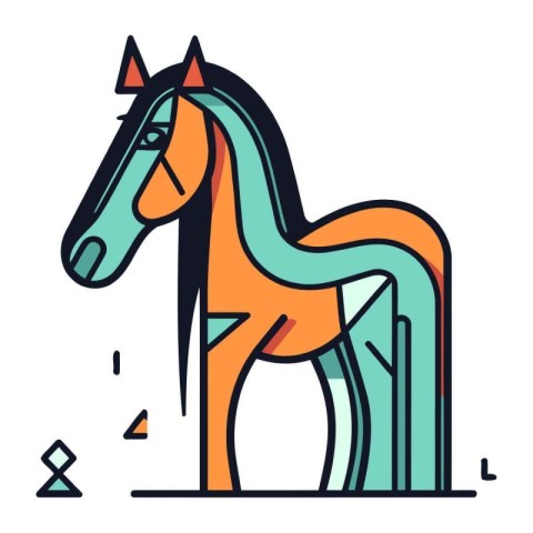 Horse icon. vector illustration. Flat design style. modern color