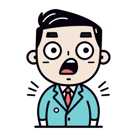 Surprised man with a surprised expression   Colorful Vector Illu