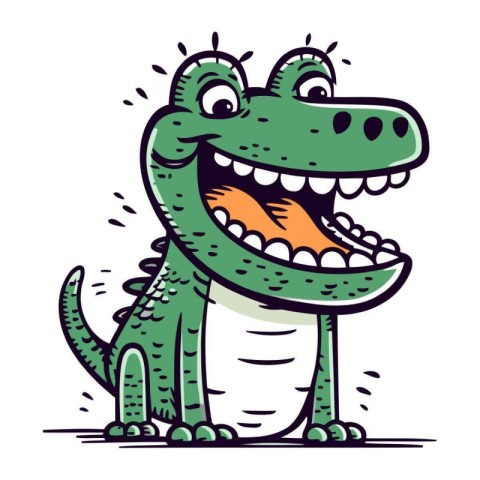 Cartoon crocodile. Vector illustration of a funny crocodile.