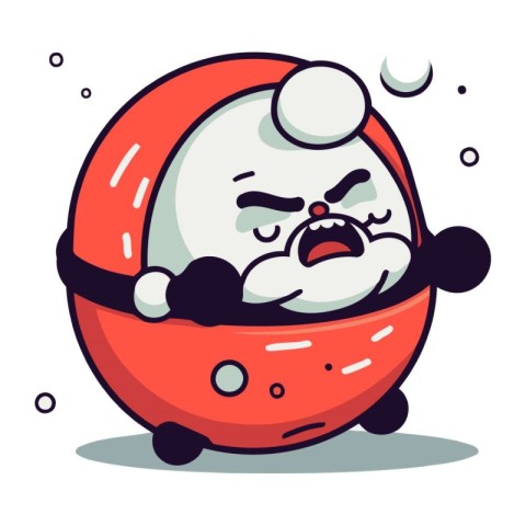 Crying Crying Cartoon Santa Claus Character. Vector Illustration