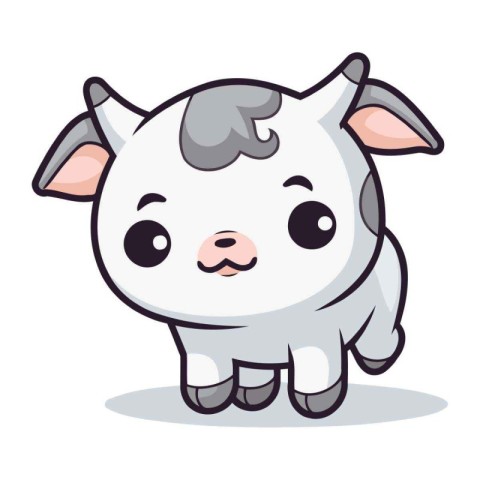 Cute cow cartoon character vector illustration. Cute cartoon cow