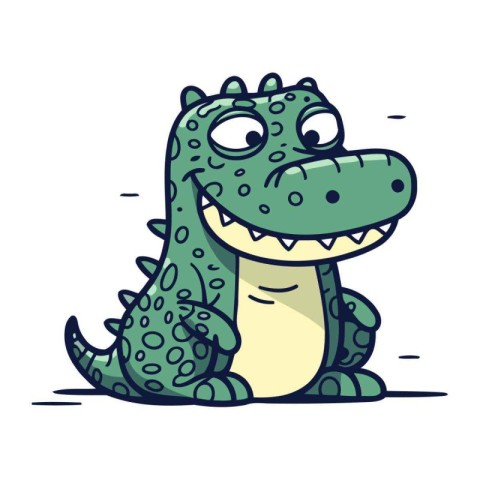 Cartoon crocodile. Vector illustration of a cute crocodile.