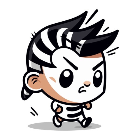 Zebra Boy Crying   Cartoon Vector Illustration