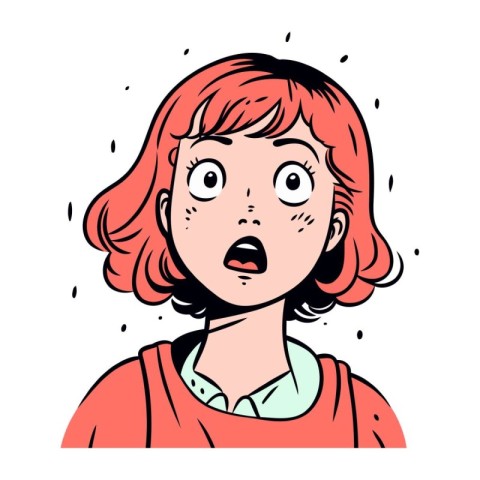 Surprised woman. Vector illustration in pop art comic style.