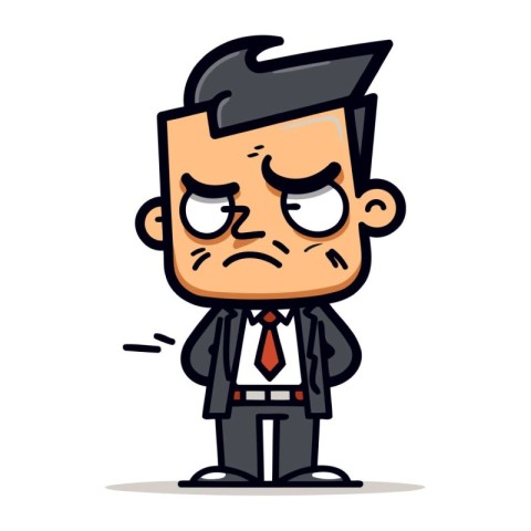 Angry Businessman   Cartoon Vector Illustration