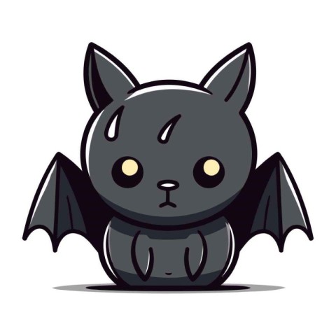 Cute cartoon bat isolated on a white background. Vector illustra