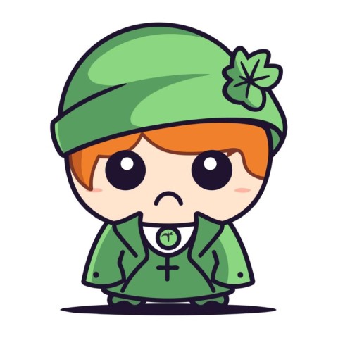 Cute little boy in scout costume vector illustration. Cute littl