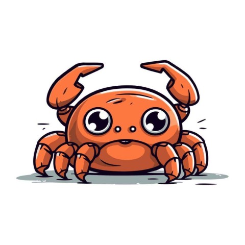 Cute cartoon crab. Vector illustration. Isolated on white backgr