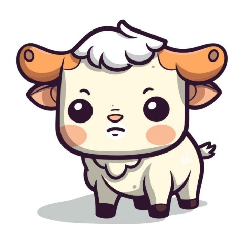 Cute cartoon cow isolated on a white background. Vector illustra