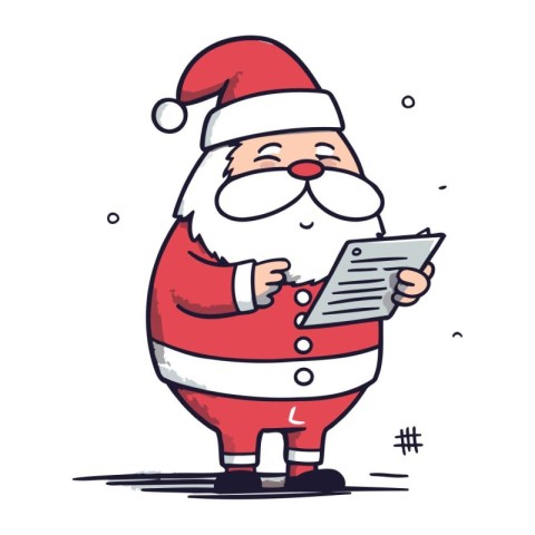 Santa Claus with a tablet. Vector illustration. Santa Claus with