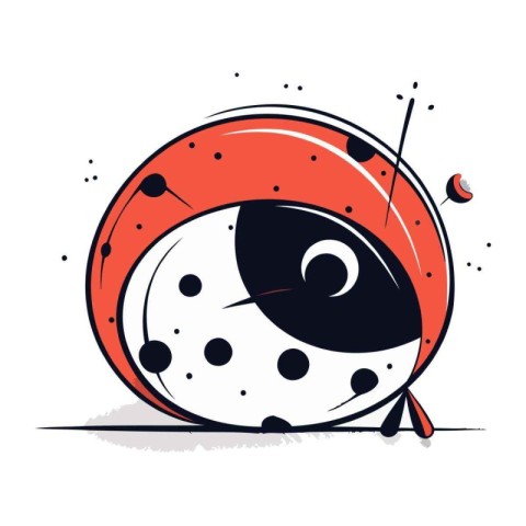 Vector illustration of a round clock on a white background. Time