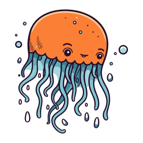 cute jellyfish kawaii cartoon vector illustration graphic design