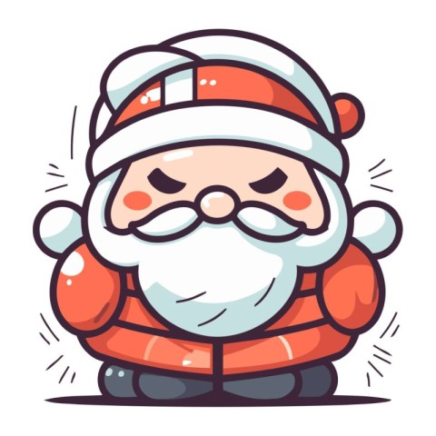 Cute cartoon santa claus. Merry Christmas and Happy New Year.