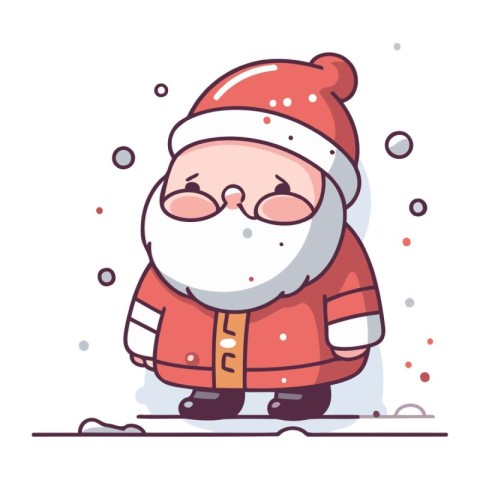 Cute cartoon santa claus. Vector illustration in flat design