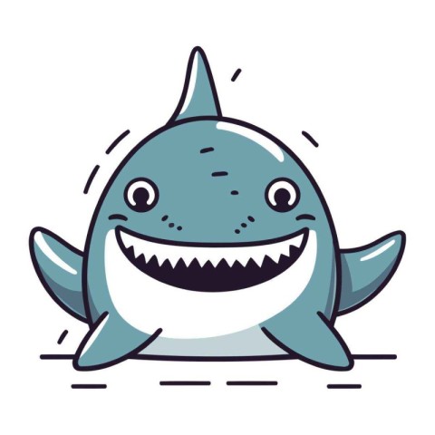 cute shark animal cartoon vector illustration graphic design vec