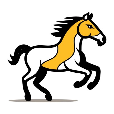 Horse running. isolated on a white background. Vector illustrati