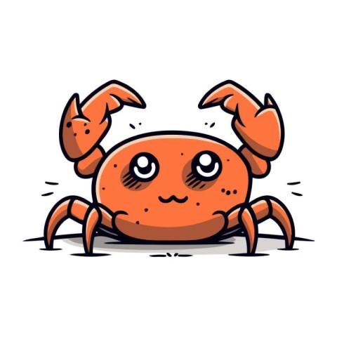 Cute cartoon crab. Vector illustration isolated on a white backg