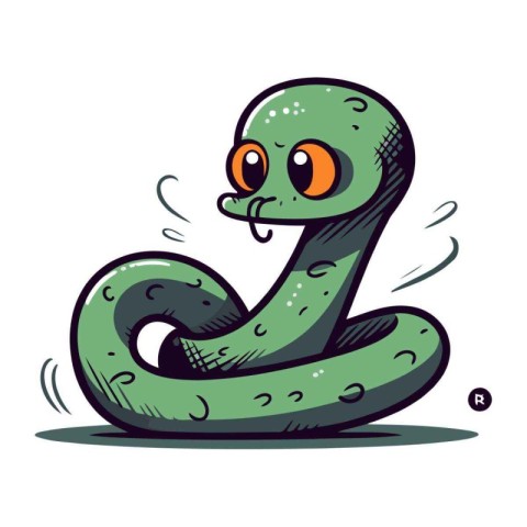 Cute cartoon snake. Vector illustration isolated on a white back