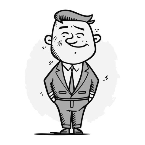 Cartoon man in suit. Vector illustration of a man in a suit.