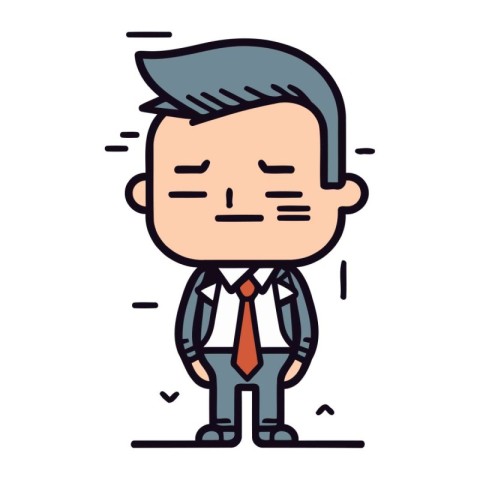 Character illustration design. Businessman sad cartoon.eps10.vec