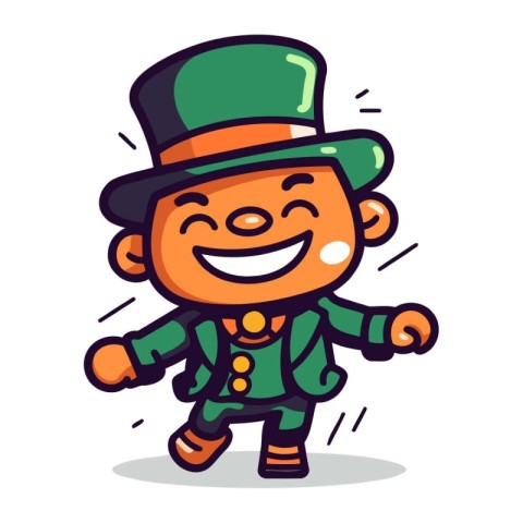 Leprechaun Cartoon Character Smiling Vector Illustration.