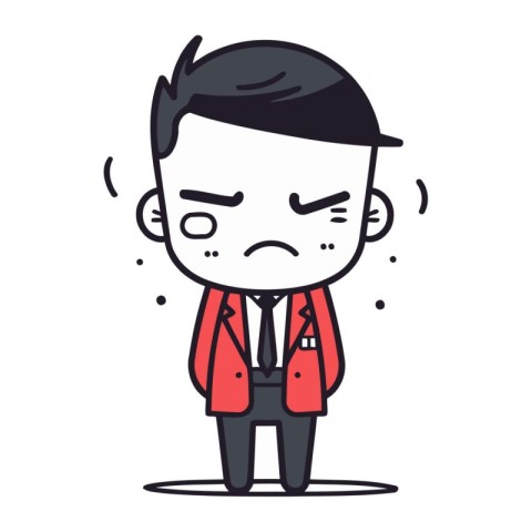 Sad Businessman   Retro Cartoon Vector Illustration